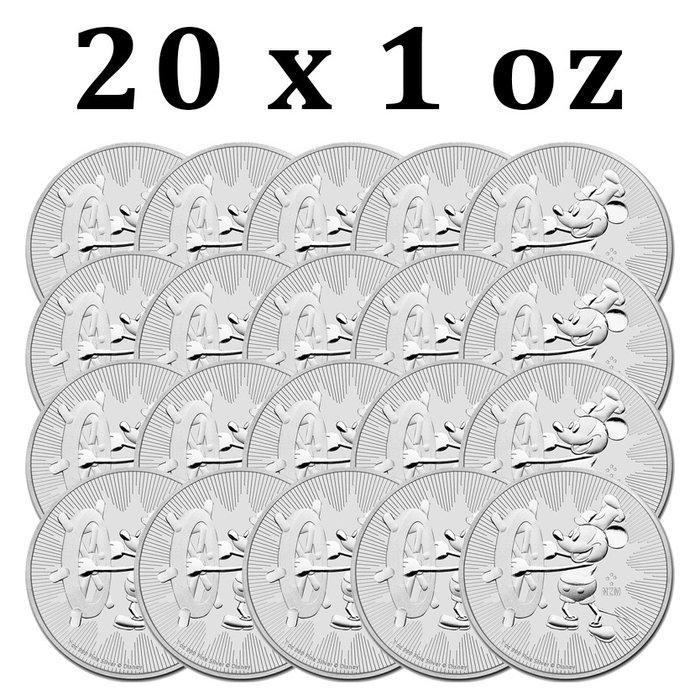 Niue. 2 Dollars 20 x 2017 1 oz $2 NZD Niue Disney Mickey, Postzegels en Munten, Edelmetalen en Baren