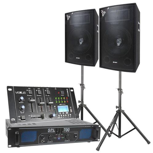 SkyTec Complete 700W DJ Bluetooth Geluidsinstallatie met Sta, Audio, Tv en Foto, Luidsprekers, Nieuw, Verzenden
