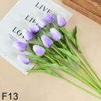 Actie tulp tulpen 33cm bundel lila/wit f13 / +/-10st real, Ophalen of Verzenden, Nieuw
