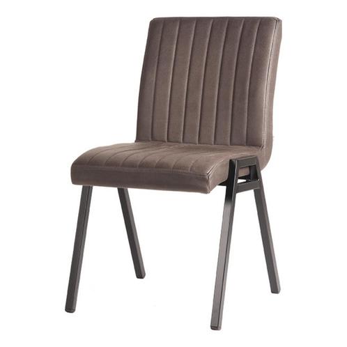 LABEL51 Eetkamerstoel Matz - Antraciet - Microfiber, Huis en Inrichting, Stoelen, Ophalen of Verzenden