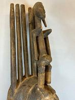 Old African Ntomo Bambara mask with sculpture on top -