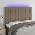 vidaXL Hoofdbord LED 144x5x118/128 cm stof taupe, Verzenden, Nieuw, Stof