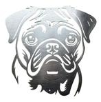 Wanddecoratie metaal van hondenras mopshond -pug., Verzenden, Nieuw