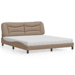 vidaXL Bed met matras Hvar kunstleer cappuccinokleurig, Huis en Inrichting, Slaapkamer | Bedden, Overige materialen, Eenpersoons
