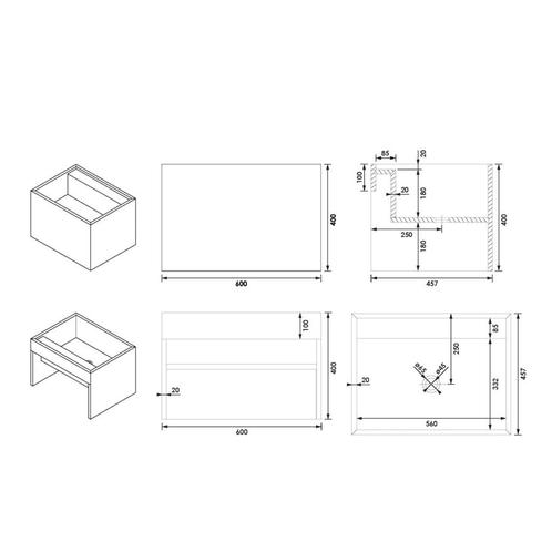 Wastafel Topa Cube 60 Calacatta Gold (0 krgt.), Doe-het-zelf en Verbouw, Sanitair, Ophalen of Verzenden