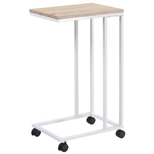 Bijzettafel met wieltjes - 40x30x65 cm – wit frame hout, Huis en Inrichting, Kasten | Televisiemeubels, Nieuw, Verzenden