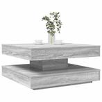 vidaXL Salontafel 360 graden draaibaar 70x70x34,5cm grijs, Verzenden, Nieuw, Overige houtsoorten, 50 tot 100 cm