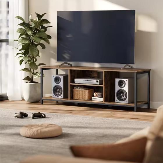 TV-Meubel 147 cm – Industrieel Lowboard met Open Opbergruimt, Huis en Inrichting, Kasten | Overige, Nieuw, Verzenden