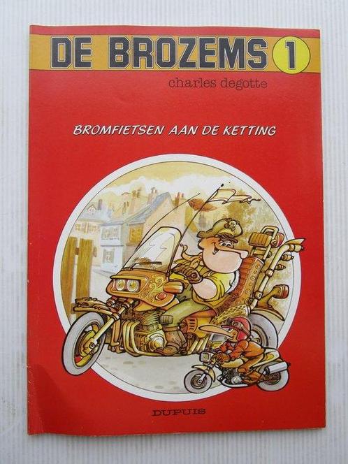 De brozems 1 - Bromfietsen aan de ketting - opdrachttekening, Boeken, Stripboeken