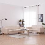 vidaXL 2-delig Bankstel stof crème, Huis en Inrichting, Banken | Bankstellen, Verzenden, Nieuw, Stof, 200 tot 250 cm