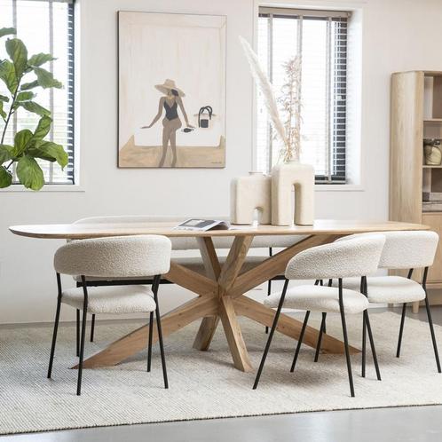 *WOONWINKEL* Eleonora Nikki Eettafel Naturel Hout 240 Cm, Huis en Inrichting, Tafels | Eettafels, Nieuw, Verzenden