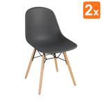 Stoelen | ARLO | Kunststof/Staal | Grey | Houtlook Poten |, Verzenden, Nieuw in verpakking
