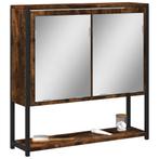 vidaXL Badkamerspiegelkast 60x16x60 cm bewerkt hout gerookt, Verzenden, Nieuw