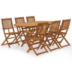vidaXL 7-delige Tuinset inklapbaar massief acaciahout, Tuin en Terras, Tuinsets en Loungesets, Verzenden, 6 zitplaatsen, Nieuw