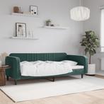 vidaXL Slaapbank 90x200 cm fluweel donkergroen, Huis en Inrichting, Slaapkamer | Bedden, 90 cm, Eenpersoons, Verzenden, Nieuw