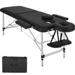 2-zones massagetafel met matras en aluminium frame - zwart, Sport en Fitness, Nieuw, Verzenden