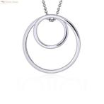 Zilveren spiraal cirkel kettinghanger, Verzenden, Nieuw, Zilver