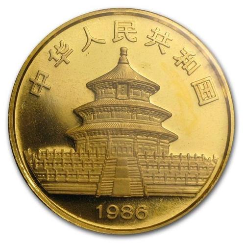 China. 100 Yuan 1986 1 oz ¥100 CNY Chinese Gold Panda BU, Postzegels en Munten, Edelmetalen en Baren