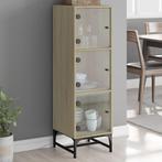 vidaXL buffetkast met glazen deuren 35x37x120 cm sonoma, Huis en Inrichting, Kasten | Buffetkasten, Minder dan 50 cm, Verzenden
