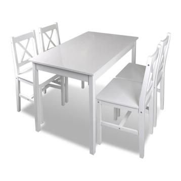 Witte Eethoek 5-delig - Tweedekansje! Super Deal beschikbaar voor biedingen