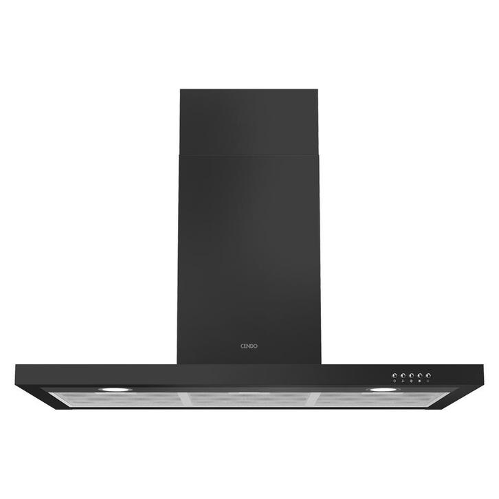 CENDO BMB5090PDZ - Wand Afzuigkap - 90 cm - Zwart, Witgoed en Apparatuur, Afzuigkappen, Vrijstaand, 600 tot 800 m³ per uur, Motor