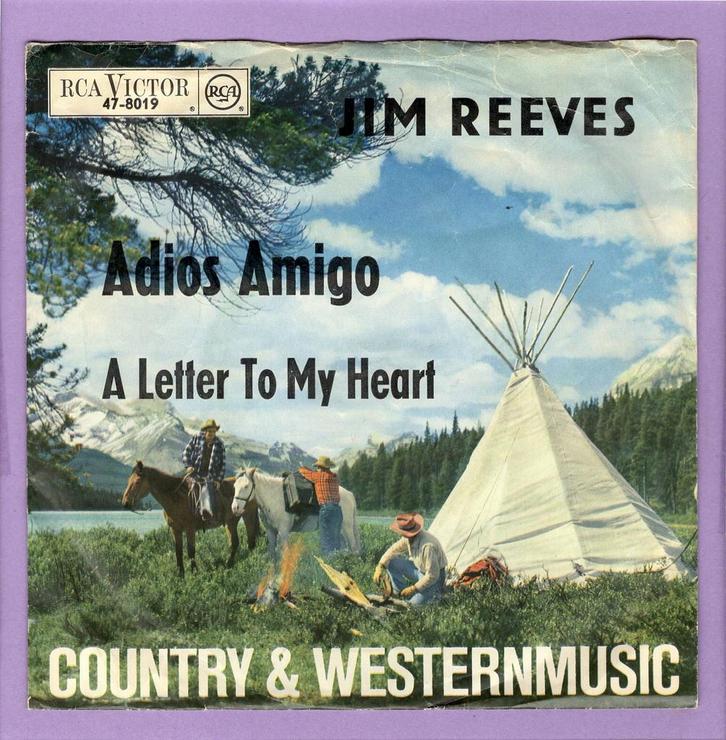 Jim Reeves – Adios Amigo / A Letter To My Heart (1-7-Vinyl-, Cd's en Dvd's, Vinyl Singles, Ophalen of Verzenden