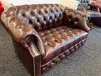 Chesterfield Maarssen ! Bruin Leren 2 Zits Chesterfield Bank, Ophalen, Chesterfield, Tweepersoons, Leer