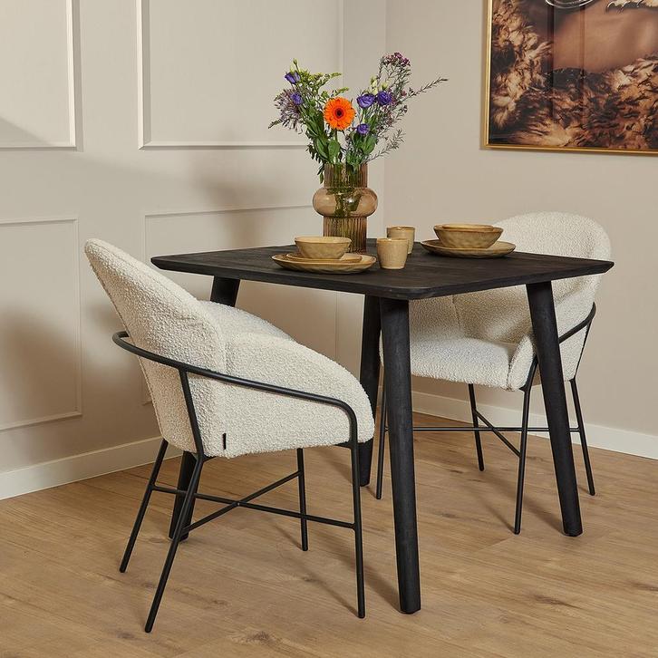 *WOONWINKEL* Starfurn Omaha Black Eettafel Zwart Mangohout 9, Huis en Inrichting, Tafels | Eettafels, Nieuw, Verzenden