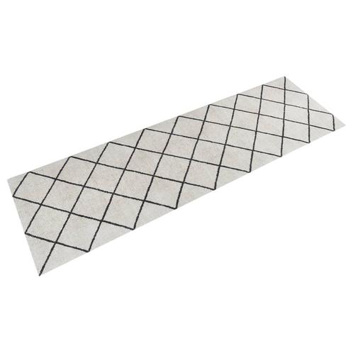 vidaXL Keukenmat wasbaar geblokt 60x180 cm fluweel, Tuin en Terras, Deurmatten, Nieuw, Verzenden