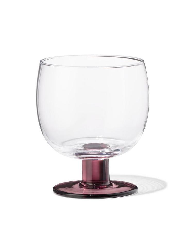 HEMA Wijnglas 290ml glas gekleurde voet, Verzamelen, Glas en Borrelglaasjes, Nieuw, Verzenden