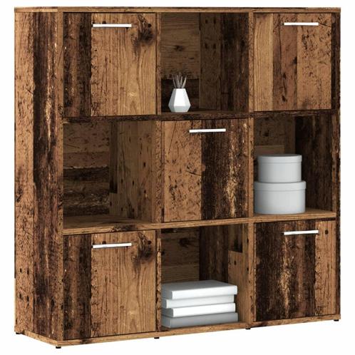 vidaXL Boekenkast 90x28x90 cm bewerkt hout oud houtkleurig, Huis en Inrichting, Kasten | Boekenkasten, Nieuw, Overige houtsoorten