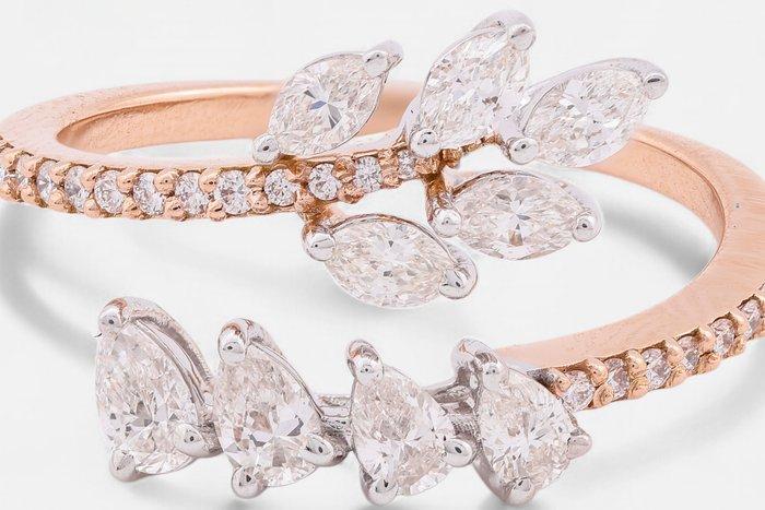 Statement ring - 18 karaat Roségoud - 0.79ct. tw. Diamant, Sieraden, Tassen en Uiterlijk, Antieke sieraden