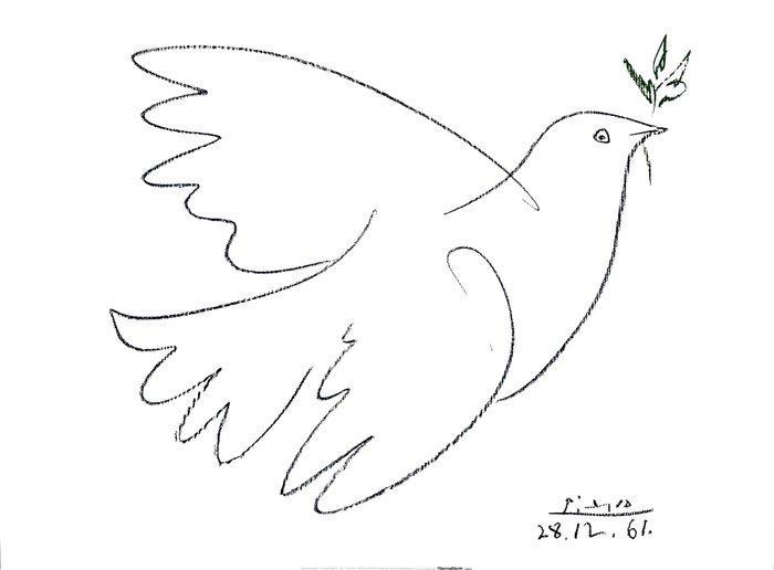 Pablo Picasso (after) - Colombe - Offset Lithography - M&S, Antiek en Kunst, Kunst | Tekeningen en Foto's