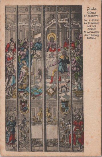 GOUDA - Glazen St. Janskerk. No.7 onder. De inwijding van..., Verzamelen, Ansichtkaarten | Nederland, Verzenden