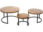 Boltze Tafel Lapjo 3 dlg. Set 3 Salontafel H 30-50 cm B, Verzenden, Nieuw