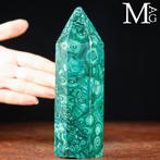 Obelisco in Malachite Naturale – Congo Malachite Point -, Verzamelen, Mineralen en Fossielen