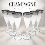 Champagne fluitje - x6 gedraaide stamglazen met luchtdraden