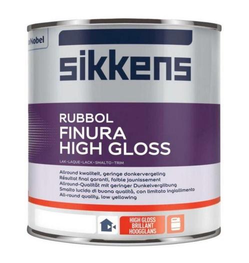 Sikkens Rubbol Finura High gloss met geringe donkervergeling, Doe-het-zelf en Verbouw, Verf, Beits en Lak, Nieuw, Ophalen of Verzenden
