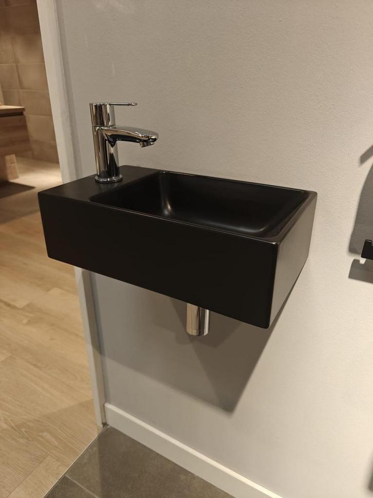 Fontein wasbakje toilet mat zwart 40x23cm - 0031, Doe-het-zelf en Verbouw, Sanitair, Wastafel, Nieuw, Ophalen