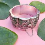 Zilveren Art Nouveau armband | Ø 62,5 cm (zilveren armband), Ophalen of Verzenden, Gebruikt, Overige kleuren, Zilver
