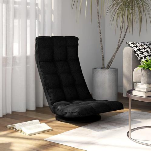 vidaXL Vloerstoel draaibaar stof zwart, Huis en Inrichting, Stoelen, Zwart, Nieuw, Verzenden