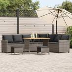 vidaXL 4-delige Tuinbankstel met kussens L-vormig poly, Verzenden, Nieuw, Meer dan 8 zitplaatsen