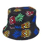 Bucket Hat Omkeerbaar Ananas Color Zwart, Nieuw, Verzenden