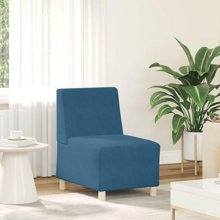 vidaXL Modulaire bank zonder armleuningen blauw 55 cm, Huis en Inrichting, Banken | Bankstellen, Nieuw, Stof, Verzenden