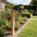 Houten tuinpaal - Staande buitenlamp | 50cm | E27 fitting, Ophalen of Verzenden, Nieuw, Netvoeding, Staande lamp