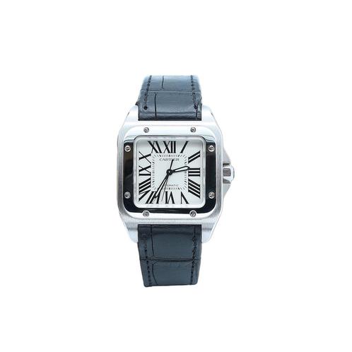 Cartier Santos 100 2878 uit 2018, Sieraden, Tassen en Uiterlijk, Horloges | Dames, Polshorloge, Gebruikt, Verzenden