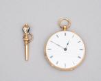 Een 18k geelgouden zakhorloge. Frankrijk 19e eeuw., Gebruikt