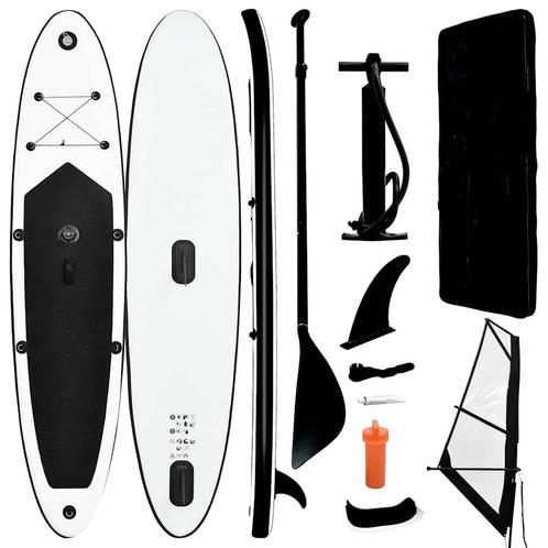 vidaXL Stand Up Paddleboard opblaasbaar met zeilset zwart en, Watersport en Boten, Suppen, Nieuw, Verzenden