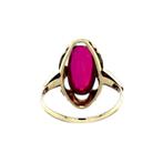 Gouden vintage ring met robijn 14 krt, Ophalen of Verzenden, Nieuw