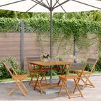 vidaXL 5-delige Tuinset polypropeen en massief hout grijs, Verzenden, Nieuw, Hardhout, Tuinset